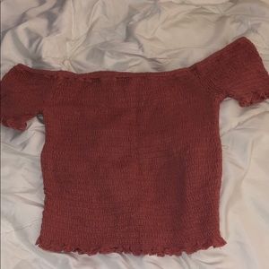 TILLY’S FULL TILT CROP TOP PINK LETTUCE TRIM